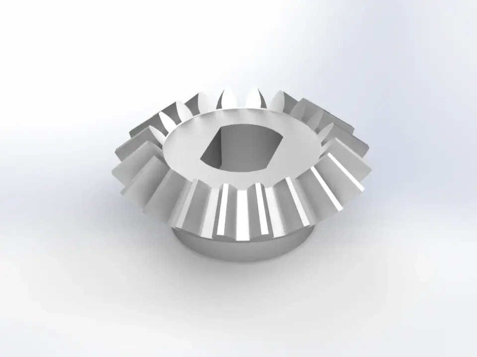 Replacement bevel gear modeled for a Steel City planer